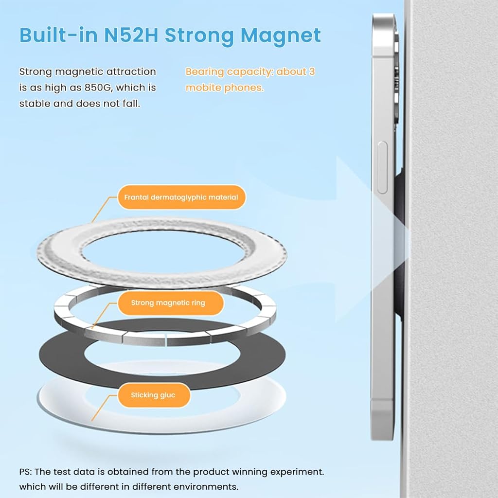 ZORBES® Magnet Ring Holder for iPhone Self-Adhesive Wall Magnet Ring Patch for Phone Strong Magnet Ring Patch for Car, Wall Phone Holder, White ZORBES® Magnet Ring Holder for iPhone Self-Adhesive Wall Magnet Ring Patch for Phone Strong Magnet Ring Patch for Car, Wall Phone Holder, White